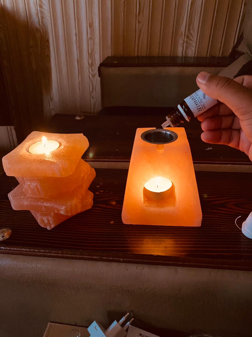 Himalayan Pink Salt Lamp Candle Holders