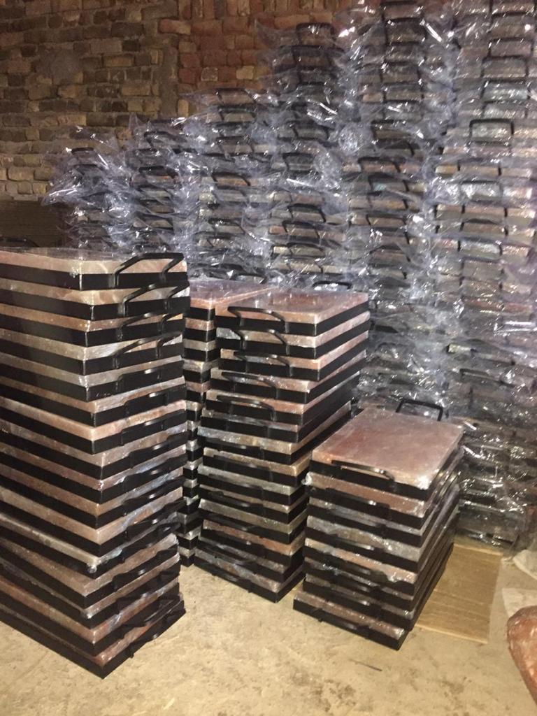 Salt Cooking Plates and Tiles Stacked